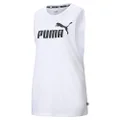 PUMA Womens ESS Cut Off Logo Tank Top Shirt, Puma White, Small US