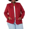 Tommy Hilfiger Women's Classic Tommy Open Front Band Jacket, Crimson, 1X