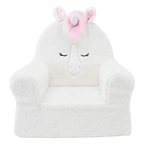 Soft Landing Sweet Seats, Premium and Comfy Toddler Lounge Chair with Carrying Handle & Side Pockets – Ivory Unicorn