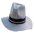 Sundaise Rudi Panama Ribbon Edge Wool Felt Hat, Grey Marle