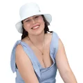 Sundaise Alisia Bucket Linen Hat, White