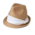Sundaise Gina Fedora Plait Hat, White