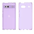 Itskins Spectrum R Clear Protective Phone Case Compatible with Google Pixel 7a, Anti-Yellowing, Shockproof Cover, and Military Grade Phone Case - Light Purple
