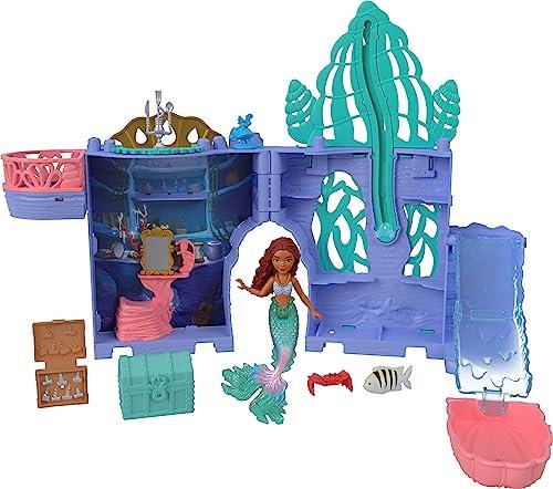Disney The Little Mermaid Storytime Stackers Ariel’s Grotto Playset, Stackable Dollhouse with Small Doll and 10 Accessories