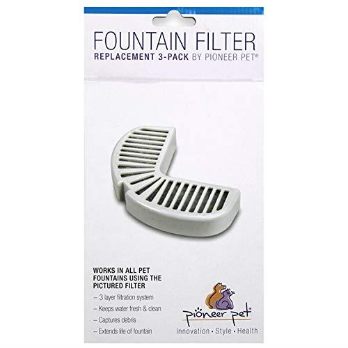 Pioneer Pet Fountain Replacement Filters (Ss & Ceramic) 3pk, White, 3 Filters