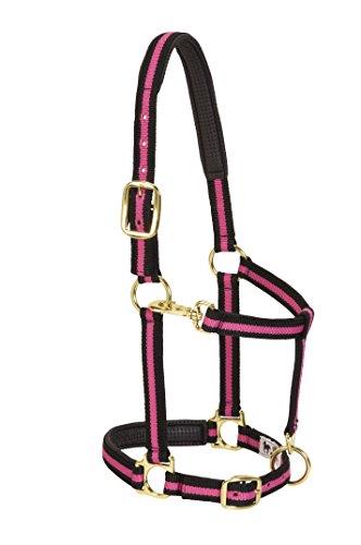 Weaver Leather Padded Adjustable Chin and Throat Snap Halter, Pink, Large Horse Size