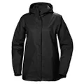 Helly Hansen Women's Moss Hooded Fully Waterproof Windproof Raincoat Jacket, 990 Black, Medium