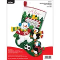 Bucilla Felt Appliques Christmas Stocking Kit, 18", Snowman Soccer Fan