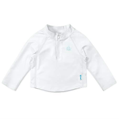 i play. Long Sleeve Zip Rash Guard Shirt-White, White, (730131-000-43)
