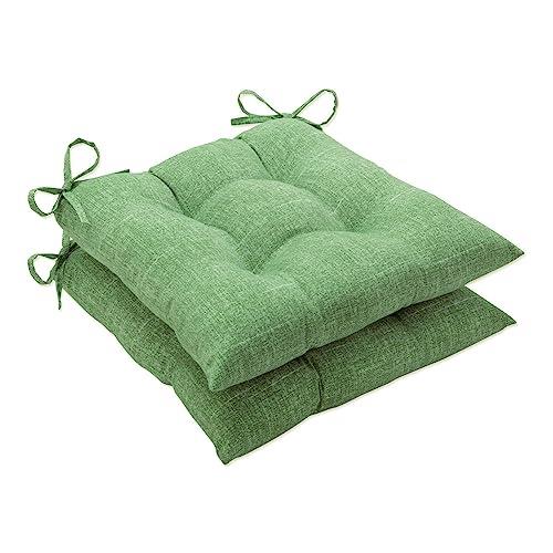 Pillow Perfect Outdoor | Indoor Tory Palm Wrought Iron Seat Cushion (Set of 2), 19 X 18.5 X 5, Green