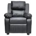 Oggetti Home Kids Recliner PU Leather Sofa Lounge Chair, Black