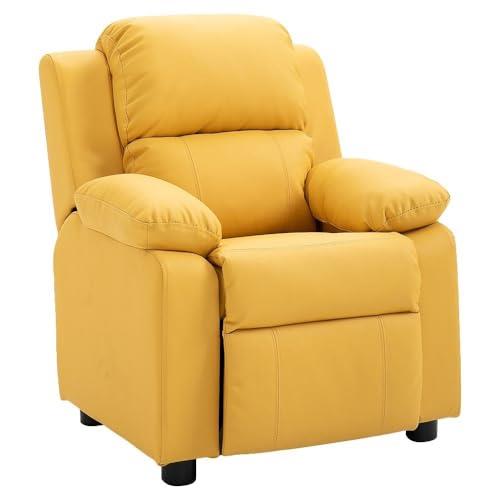 Oggetti Home Kids PU Recliner Sofa, Yellow