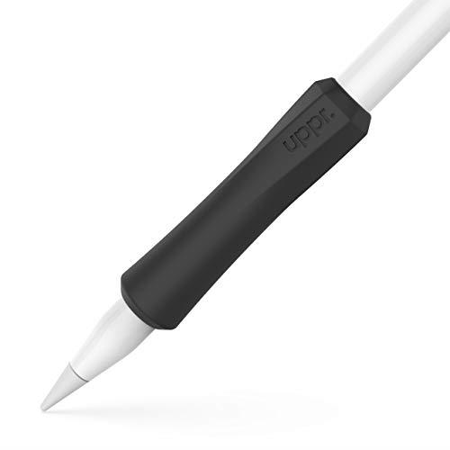 UPPERCASE Designs NimbleGrip Premium Silicone Ergonomic Grip Holder, Dual Sided Design, Compatible with Apple Pencil 1st Generation and Apple Pencil 2nd Generation (2 Pack, Black)
