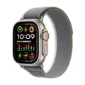 Apple Watch Ultra 2 [GPS + Cellular 49-mm] Smartwatch with Rugged Titanium Case & Green/Grey Trail Loop M/L