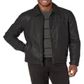 Tommy Hilfiger Men's Classic Faux Leather Jacket, Dark Brown, Small