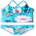 Kanu Surf Girls' Charlotte Flounce Tankini Beach Sport 2-Piece Swimsuit, Paige Aqua Floral, 3T