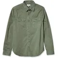 AG Adriano Goldschmied Men's The Benning Utility Long Sleeve Shirt, Sulfur Fresh Thyme, Medium