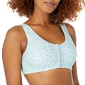Amoena Womens Frances Wire-Free Front Closure Cotton Pocketed Mastectomy Bra, Light Blue/Aqua, Medium US, Light Blue/Aqua, Medium
