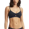 Seafolly Women's Active Hybrid Bralette Bikini Top Swimsuit with Center Keyhole Detail, Eco Collective True Navy, 8