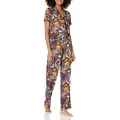 Cosabella Women's Bella Printed Short Sleeve Top & Boxer Pajama Set, Africa Tiger/Sahara, Small