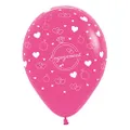 Sempertex Engagement Diamond Rings & Hearts Fashion Latex Balloons 6 Pieces, 30 cm Size, Fuchsia