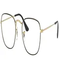 Ray-Ban Rx3857v Frank Square Prescription Eyeglass Frames, Black on Legend Gold/Demo Lens