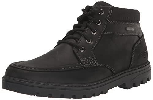 Rockport Men's Weather Ready English Moc Boot Ankle, Black Leather, 8.5