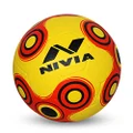 Nivia Spinner Football (Yellow/Red, Size 5) | Machine Stitched | 32 Panel | Hobby Playing Ball | Soccer Ball | England
