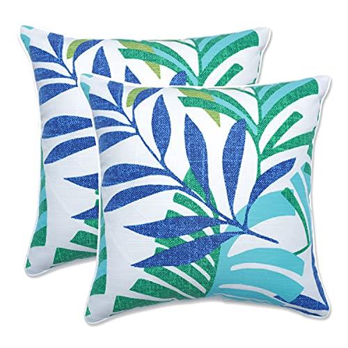 Pillow Perfect Outdoor/Indoor Islamorada Blue/Green Throw Pillows, 16.5" x 16.5", 2 Pack