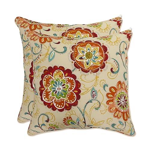 Pillow Perfect Outdoor/Indoor Fanfare Sonoma Throw Pillows, Multicolored 2 Count