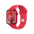 Apple Watch Series 9 [GPS 41-mm] Smartwatch with Aluminum Case with (Product) RED Sport Band M/L