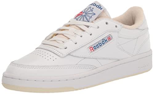 Reebok Unisex-Adult Club C 85 Sneaker, White/Alabaster/Vector Blue, 10.5 Women/9 Men