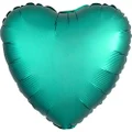 Anagram Satin Luxe Standard HX Heart Shape S15 Foil Balloon, Jade, 45 cm Size