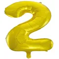 213712 Foil Balloon 34" Decrotex Gold Number 2