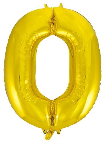 213710 Foil Balloon 34" Decrotex Gold Number 0