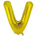 213961 Foil Balloon 34" Decrotex Gold Letter V