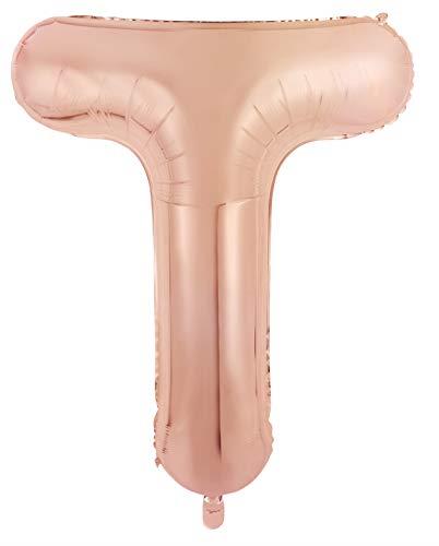 213989 Foil Balloon 34" Decrotex Rose Gold Letter T