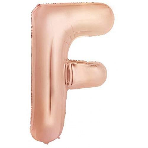 213975 Foil Balloon 34" Decrotex Rose Gold Letter F