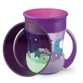 NUK Mini Magic Cup Night Sippy Cup | 6+ Months | 160 ml | 360° Anti-Spill Rim to Drink from Any Side | Glow in the Dark | Easy Grip Handles | BPA-Free | Blue OR Pink (Not Selectable)