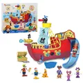 Disney Junior Mickey Mouse Funhouse Treasure Adventure Pirate Ship with Bonus Figures, 18-Piece Toy Figures and Playset, Kids Toys for Ages 3 Up, Amazon Exclusive