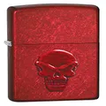 Zippo Skull Lighter, Candy Apple Red, One Size