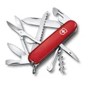 Victorinox Swiss Army Pocket Knife Huntsman with 15 Functions, Red, Blister Pack Packaging