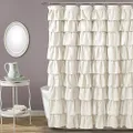 Lush Decor Ruffle Shower Curtain, 72 inch x 72 inch, Ivory