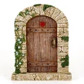 Top Collection 7" Miniature Fairy Garden & Terrarium Charming Cobblestone Door Decor, Small