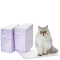 Amazon Basics Cat Pad Refills for Litter Box, Lemon Scent, Pack of 80, White, Purple