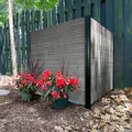 Enclo Privacy Screens EC18002 Lincoln WoodTek Vinyl Outdoor Privacy Screen, Perfect to Conceal Trash Bins and A/C Units, Full-Coverage No-Dig Kit 3.5ft H x 3.5ft W, Charcoal Color (2-Panels)