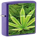 Zippo Cannabis Design Lighter, Purple Matte
