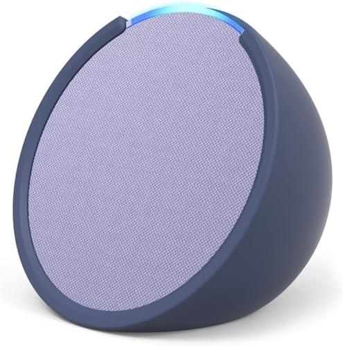 Echo Pop | Full sound compact Wi-Fi and Bluetooth smart speaker with Alexa | Lavender Bloom and a Made For Amazon Sleeve for Echo Pop (2023 release), Blue