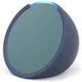 Echo Pop | Full sound compact Wi-Fi and Bluetooth smart speaker with Alexa | Midnight Teal and a Made For Amazon Sleeve for Echo Pop (2023 release), Blue