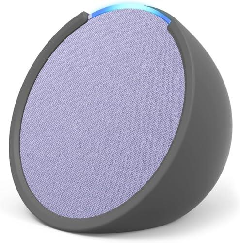 Echo Pop | Full sound compact Wi-Fi and Bluetooth smart speaker with Alexa | Lavender Bloom and a Made For Amazon Sleeve for Echo Pop (2023 release), Grey